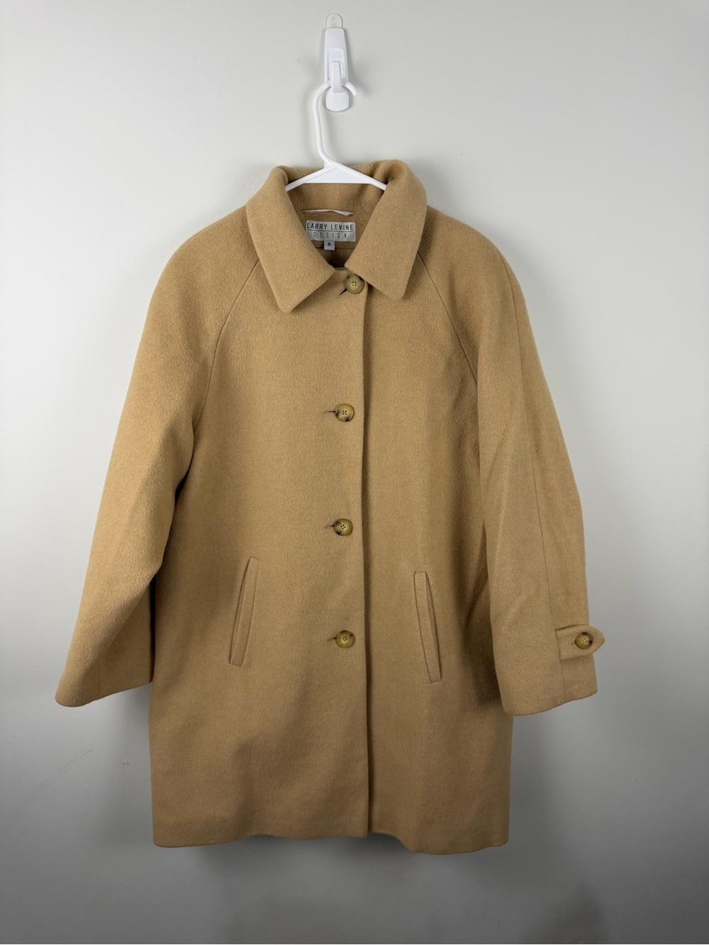 Larry Levine Tan Wool Pea Coat